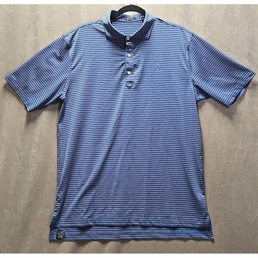 Turtleson‎ Alothia Club Golf Polo Shirt Mens Size Large Blue Gold Striped